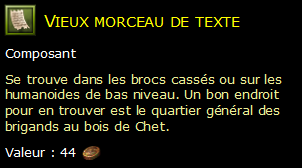 Vieux morceau de texte