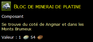 Bloc de minerai de platine