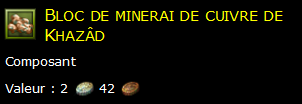 Bloc de minerai de cuivre de Khazâd