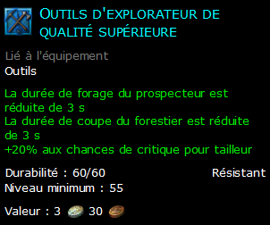 Outils d'explorateur de qualité supérieure