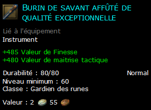 Burin de savant affûté de qualité exceptionnelle