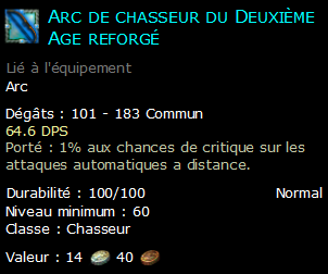 Arc de chasseur du Deuxième Age reforgé