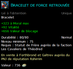 Bracelet de force retrouvée