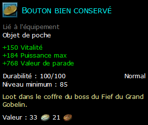 Bouton bien conservé