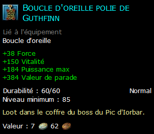 Boucle d'oreille polie de Guthfinn