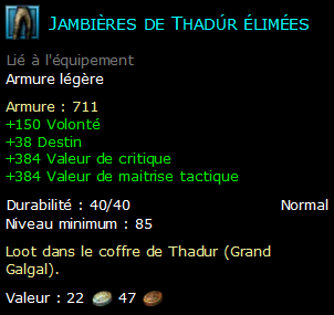 Jambières de Thadúr élimées