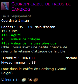 Gourdin criblé de trous de Sambrog