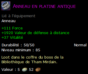 Anneau en platine antique