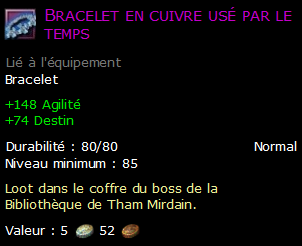 Bracelet en cuivre usé par le temps