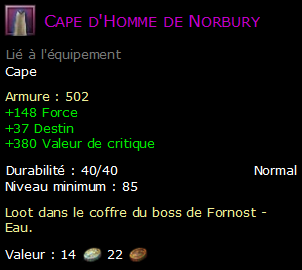 Cape d'Homme de Norbury