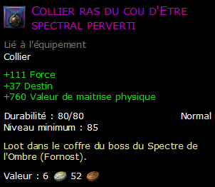 Collier ras du cou d'Etre spectral perverti