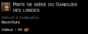 Pinte de bière du Sanglier des landes