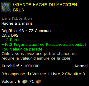 Grande hache du magicien brun