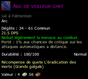 Arc de veilleur-chef