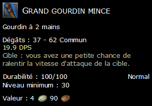 Grand gourdin mince