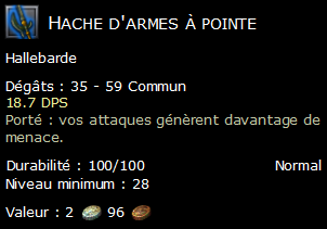 Hache d'armes à pointe