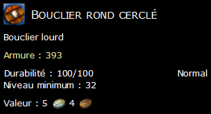 Bouclier rond cerclé