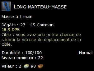 Long marteau-masse