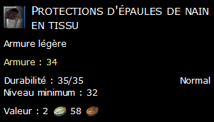 Protections d'épaules de nain en tissu