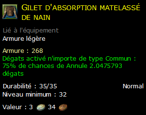 Gilet d'absorption matelassé de nain