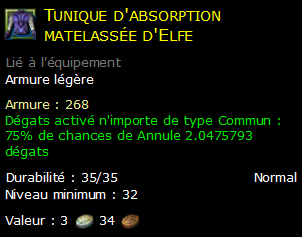 Tunique d'absorption matelassée d'Elfe