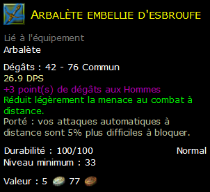 Arbalète embellie d'esbroufe