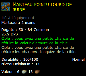 Marteau pointu lourd de ruine