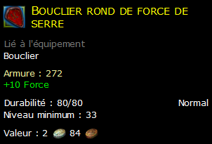 Bouclier rond de force de serre