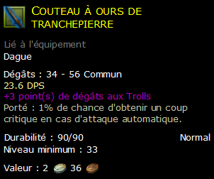 Couteau à ours de tranchepierre