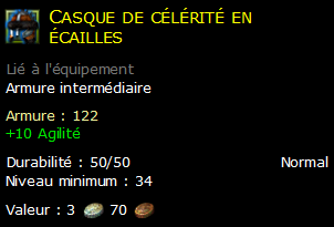 Casque de célérité en écailles