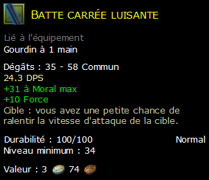 Batte carrée luisante