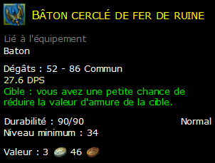 Bâton cerclé de fer de ruine