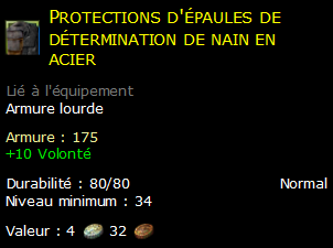 Protections d'épaules de détermination de nain en acier