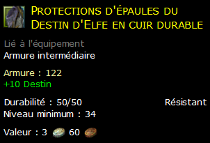 Protections d'épaules du Destin d'Elfe en cuir durable