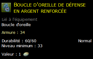 Boucle d'oreille de défense en argent renforcée