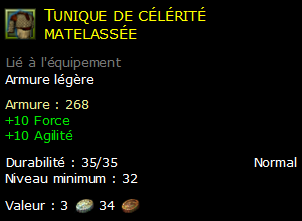 Tunique de célérité matelassée