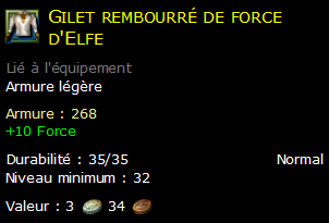 Gilet rembourré de force d'Elfe