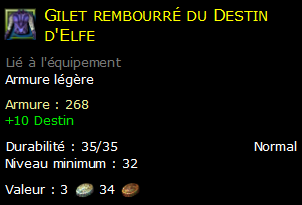 Gilet rembourré du Destin d'Elfe