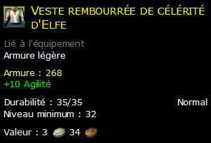 Veste rembourrée de célérité d'Elfe