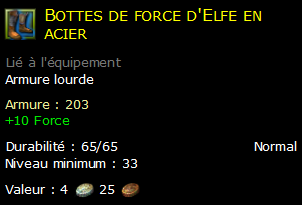 Bottes de force d'Elfe en acier