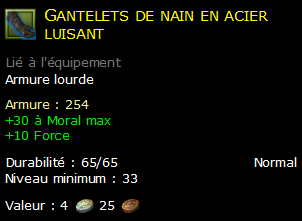 Gantelets de nain en acier luisant