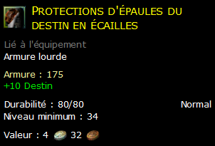 Protections d'épaules du destin en écailles