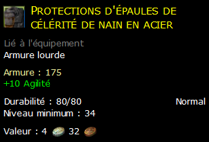 Protections d'épaules de célérité de nain en acier