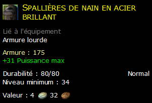 Spallières de nain en acier brillant