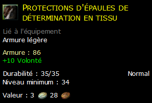 Protections d'épaules de détermination en tissu