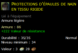 Protections d'épaules de nain en tissu rigide