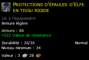 Protections d'épaules d'Elfe en tissu rigide