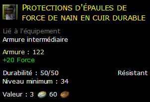 Protections d'épaules de force de nain en cuir durable