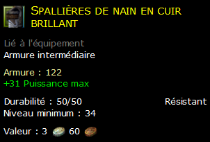 Spallières de nain en cuir brillant