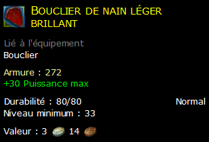 Bouclier de nain léger brillant